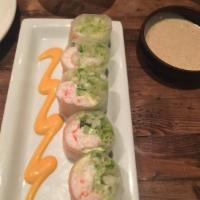 Shrimp Summer Roll · Shrimp, jicama, cucumber, lettuce, avocado, crab mix, and rice paper. Served with spicy mayo...