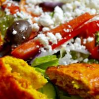 Ground Chicken Salad Plate · Served with garden salad with marinated ground chicken.