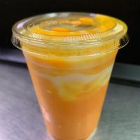 Mango Lassi · Sweet fresh yogurt blended with mango shake and served chilled.