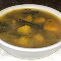 Tuscan White Bean and Kale Soup · Hearty vegetarian soup with Kabocha squash and kale. Vegan. Gluten free.
