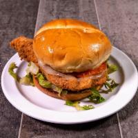 Laredo Fried Chicken Sandwich · Lettuce, tomato, onions, pickles and mayo.