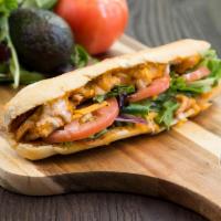 17. The Spicy C.C. Panini · Seasoned chicken breast, cheddar cheese, salsa, crushed tortilla chips and spicy ranch on Fr...