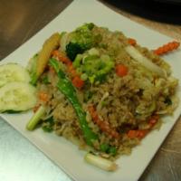 48. Fried Rice with Mixed Vegetables  · Includes carrots, broccoli, baby corn, mushroom, onion , scallions,  snow peas and cabbage. ...