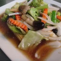 58. Pad Pik Kraprao Jae  · Sauteed mixed vegetables (includes carrots, broccoli, baby corn, mushroom, onion, snow peas ...