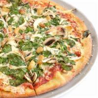 Small Little Star Gluten Free Thin Crust Pizza · Spinach blended with ricotta and feta, mushroom, onions, and choice of garlic. Made with Mar...