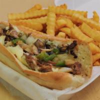 18. Philly Steak Sandwich · Bell peppers, mushroom and onion with cheese.