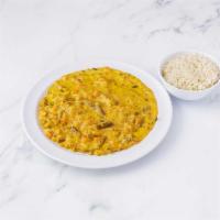 64. Navratan Korma · Mixed vegetables cooked in mild curry sauce and garnish with dry fruits.