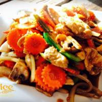 Cashew Nut · Choice of meat or tofu stir-fried in sweet chili paste with carrot, onions bell, mushroom, b...