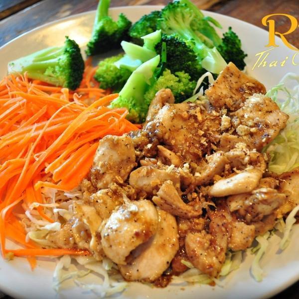 Garlic Lover · Choice of meat or tofu stir-fried in house garlic sauce served on fresh shredded cabbage and steamed broccoli. 