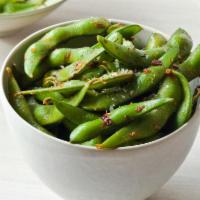 Edamame · Steamed and served with sea salt.
