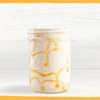 Bananas Foster Milkshake (gf) · organic vanilla ice cream, organic milk, organic banana, caramel sauce (540 cal)