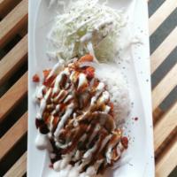 Onion Over Katsu Set · Deep fried cutlet with onion, homemade white sauce and tonkatsu sauce on top. Served with sa...