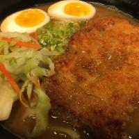 5. Katsu Ramen · Miso soup base with chicken katsu and cabbage. Come with noodle, corn, egg, scallion, bamboo...