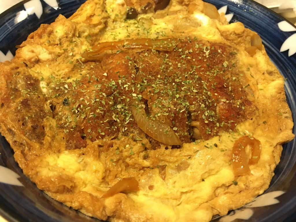Chicken Katsu Don · Katsu Chicken, Egg, Onions, Shiitake Mushroom with a Sweet and Savory sauce over rice.