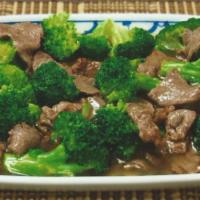 47. Beef Broccoli · Flavored choice of broccoli with garlic and oyster sauce. Served with steamed rice.