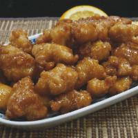 49. Orange Chicken · Crispy chicken, stir fried with our special orange sauce. Served with steamed rice.