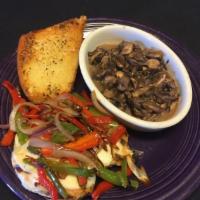 Bourbon Street Chicken · Grilled chicken breast with provolone cheese, sauteed red and green peppers and red onions w...