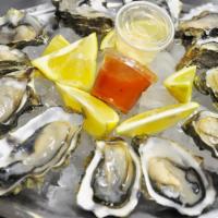 Blue Point Oysters 1/2 Dozen · There is a risk associated with consuming raw oysters or any raw animal products. If unsure ...