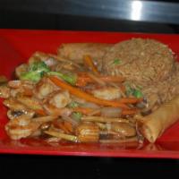 Veggie Delight Jumbo Plate · Baby corn, water chestnuts, bamboo shoots, carrots, mushrooms, broccoli, napa cabbage and be...