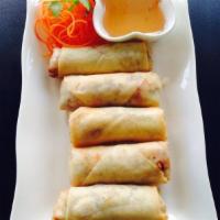 2. Crispy Spring Roll · Egg roll shell wrap with cabbage, carrot, sweet corn, black mushroom and bean thread noodles...