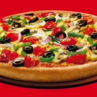 Lamppost Vegetarian Pizza · Mushrooms, green peppers, onions, olives and tomatoes. Vegetarian.