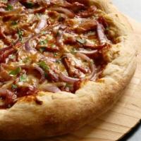 Lamppost BBQ Chicken Pizza · Cilantro, onions, BBQ chicken breast and mixed BBQ sauce.
