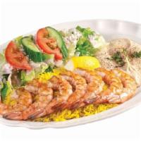 53. Jumbo Shrimp Entree · 7 jumbo shrimp grilled with lemon garlic sauce.