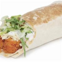 Buffalo Chicken Tortilla · Grilled or crispy chicken, pepper jack, lettuce and ranch.