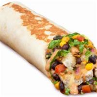 Chipotle Chicken Wrap · With pepper jack, black bean and corn salsa, grilled onions, lettuce and creamy adobe.