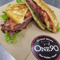 DLT Sandwich · Sliced smoked duck breast, green leaf lettuce and vine ripened tomatoes on thick sliced rust...