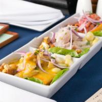 Trio de Ceviches · 3 ceviches of your choice.