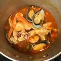 7 Mares Soup · Seafood soup made to order with mussels, crab, shrimp, squid and fish.