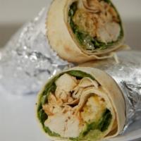 Caesar Chicken Wrap · Lettuce, Romano cheese, croutons and Caesar dressing.