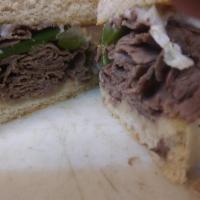 Peter Roast Beef Hero · Served with salami, provolone and Swiss cheese.