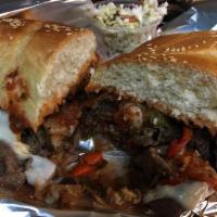 Italian Beef Hero · Served with peppers and onions chicago style.