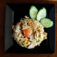 Thai Fried Rice · Original fried rice with pea, carrot, egg, onion, and tomato.