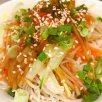 A10. Cold Noodles with Chicken and Vegetables · Spicy.