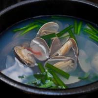 Mussel Soup · Mussels, daikon, hot peppers in clear soup