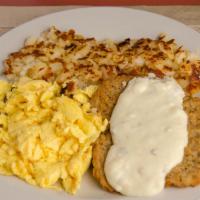 Chicken Fried Steak and Eggs · Crispy country fried steak smothered with our country gravy. Served with hash browns or seas...