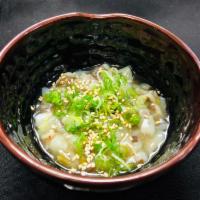 Tako Wasa · Raw octopus with wasabi, sesame seed and negi. Raw.