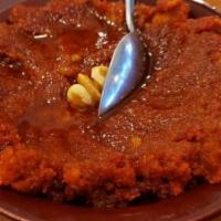 Mohammara Appetizer · Vegan and gluten-free. A sweet spicy red pepper dip blended with pomegranate molasses and wa...