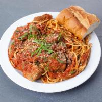 Spaghetti with Meatballs · Marinara sauce with meatballs. 