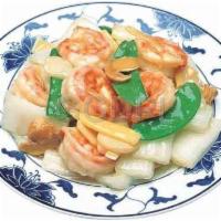 63. Shrimp with Assorted Vegetables · (White Rice Not Included)