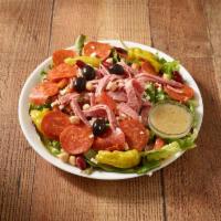 Antipasto Salad · Mixed greens, pepperoni, salami, mozzarella, garbanzo and kidney beans, tomatoes, olives and...