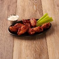 Blue and Gold Wings · Served with celery and your choice of ranch or bleu cheese.