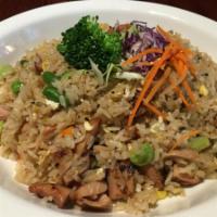 Beef Fried Rice · Served with salad.