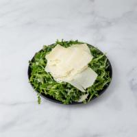 Rucola and Reggiano · Rucola oil and lemon, Parmigiano shavings.