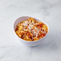 Papardelle Bolognese · Home made pasta with the original Bolognese meat sauce.