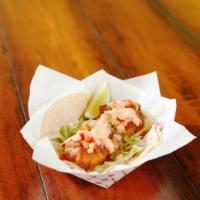 Playa Fish Taco · Single taco. Beer battered fish fillet, served on corn tortillas with cabbage, pico de gallo...