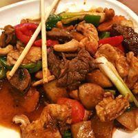 Pad Cashew Nuts · Sauteed cashew nuts, carrots, pineapples, tomatoes, bell peppers, mushrooms, onions and scal...